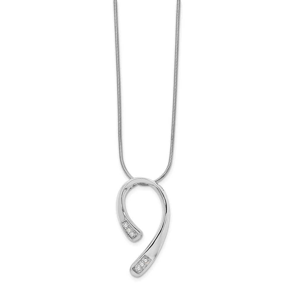 Qw290-18 18 In. Sterling Silver Diamond Necklace, 29 Mm - Polished