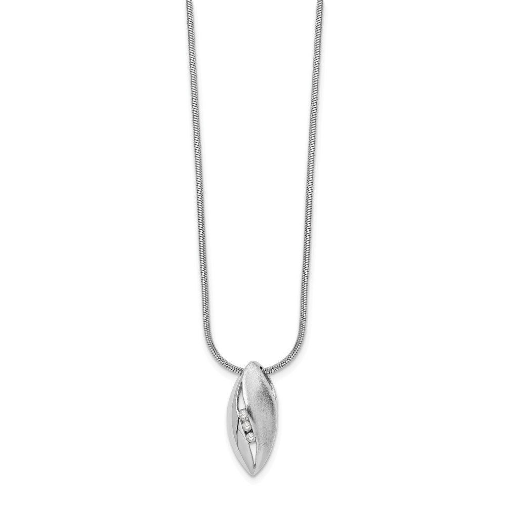 Qw297-18 18 In. Sterling Silver Diamond Necklace, 7 Mm - Polished