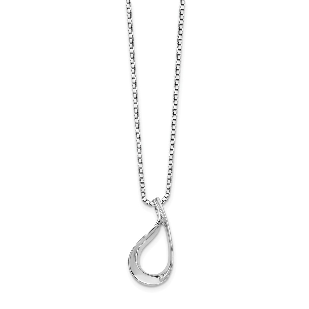 Qw300-18 18 In. Sterling Silver Diamond Necklace, 10 Mm - Polished