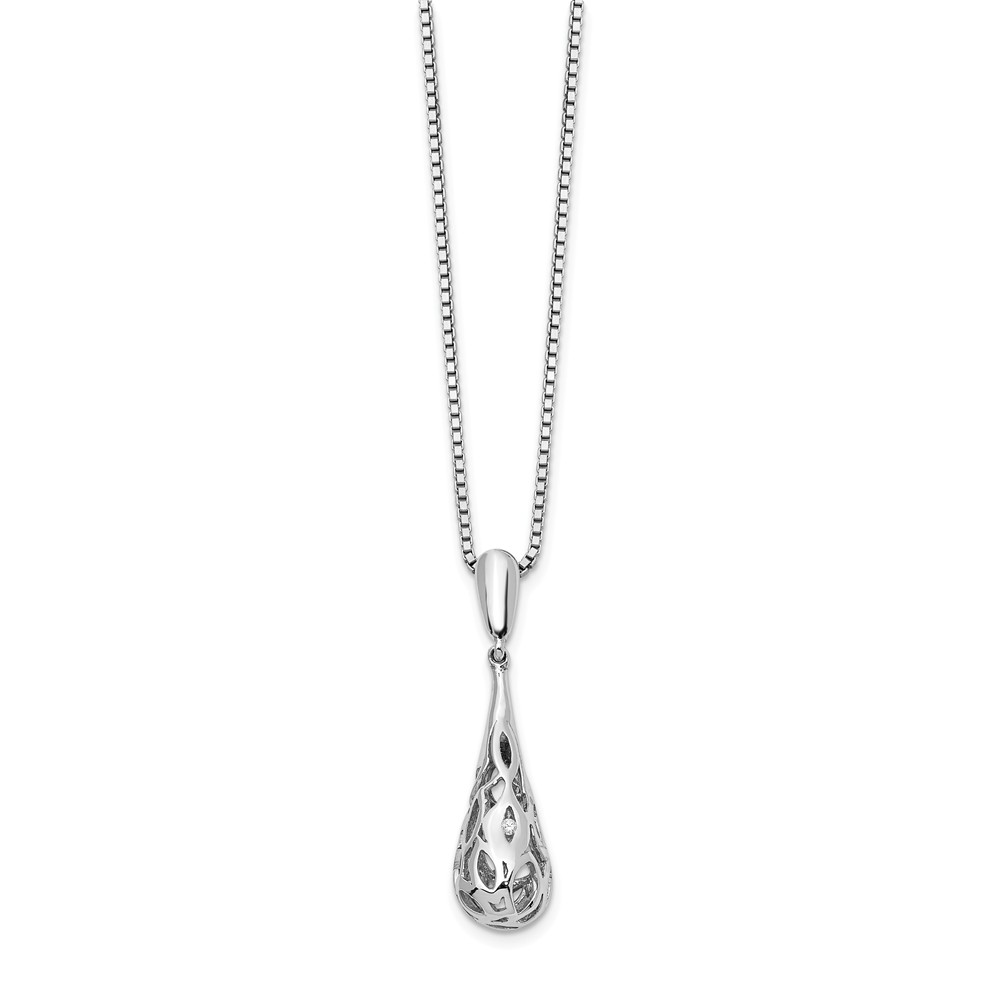 Qw314-18 18 In. Sterling Silver Diamond Necklace - Polished