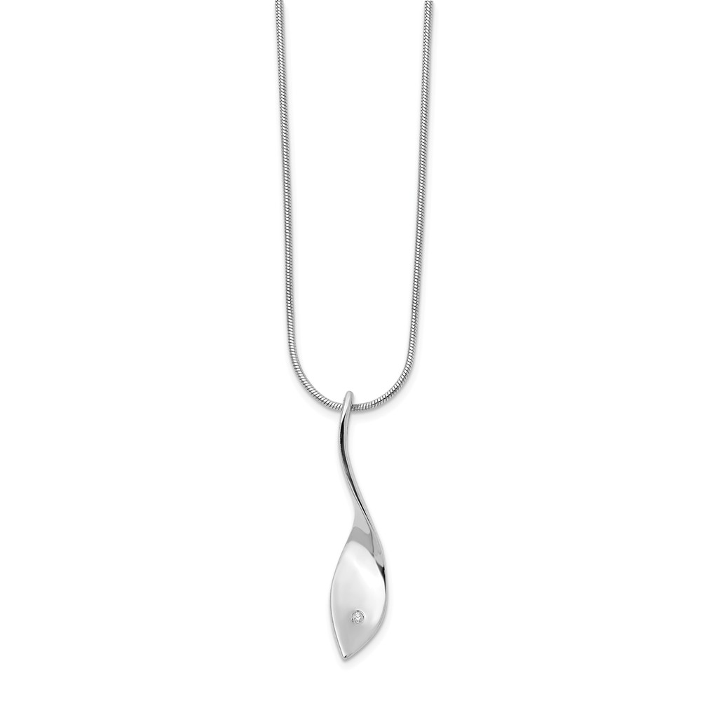 Qw320-18 18 In. Sterling Silver Diamond Necklace, 32 Mm - Polished