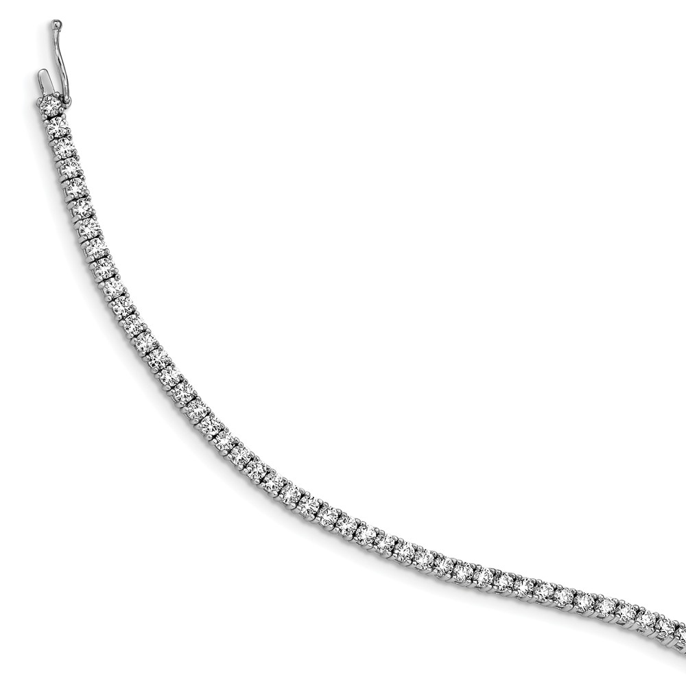 Qg3487-7 7 In. Sterling Silver Rhodium Plated Cz Bracelet, 7 Mm - Polished