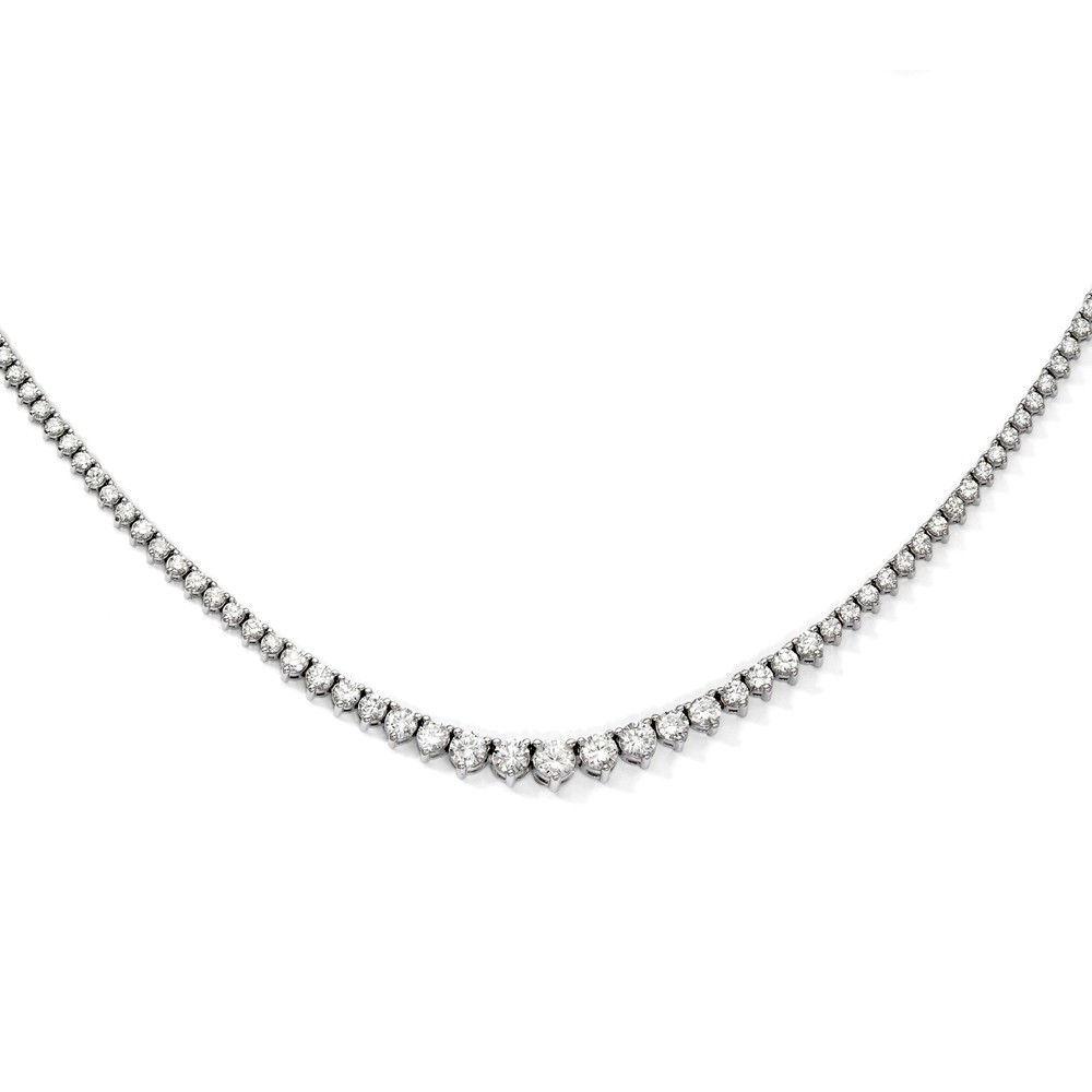 Qg3129-17 17 In. Sterling Silver Rhodium-plated 164 Stone Cz Necklace - Polished