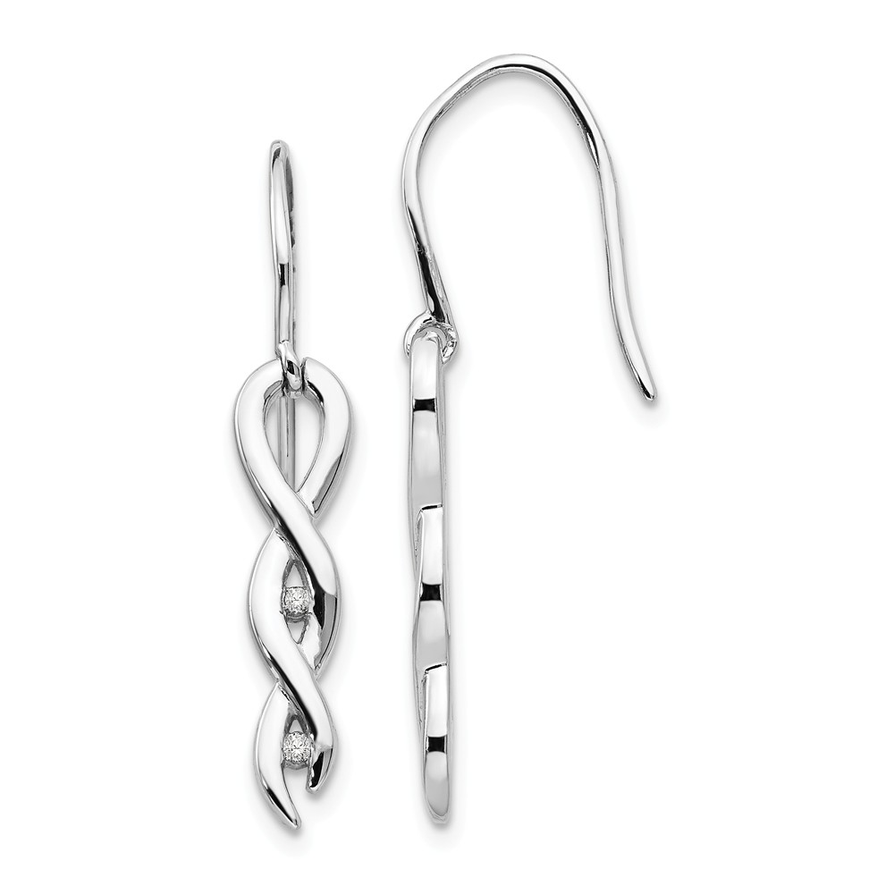 UPC 883957315300 product image for QW241 Sterling Silver 0.04 CT Diamond Twist Earrings, Polished | upcitemdb.com