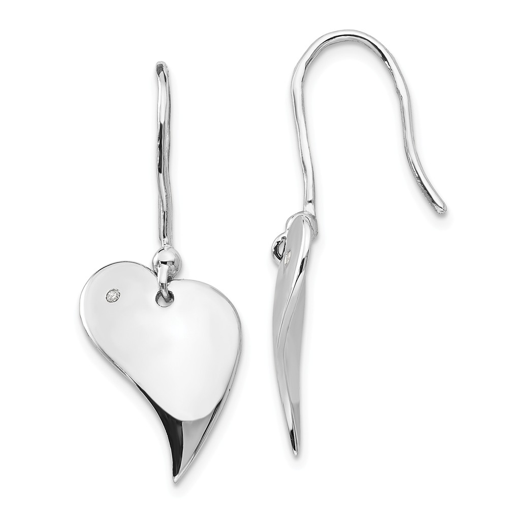 UPC 740702341963 product image for Sterling Silver 0.01 CT Diamond Heart Earrings, Polished | upcitemdb.com