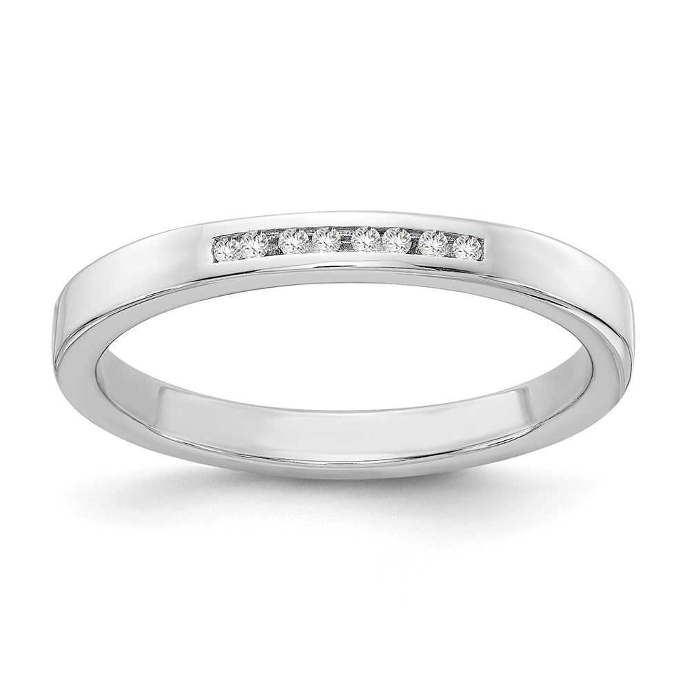 Qw284-6 Sterling Silver 0.08 Ct Diamond Ring, Polished - Size 6