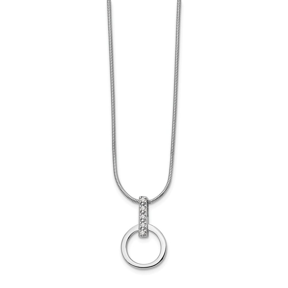 Qw201-18 18 In. Sterling Silver 0.05 Ct Diamond Necklace, Polished