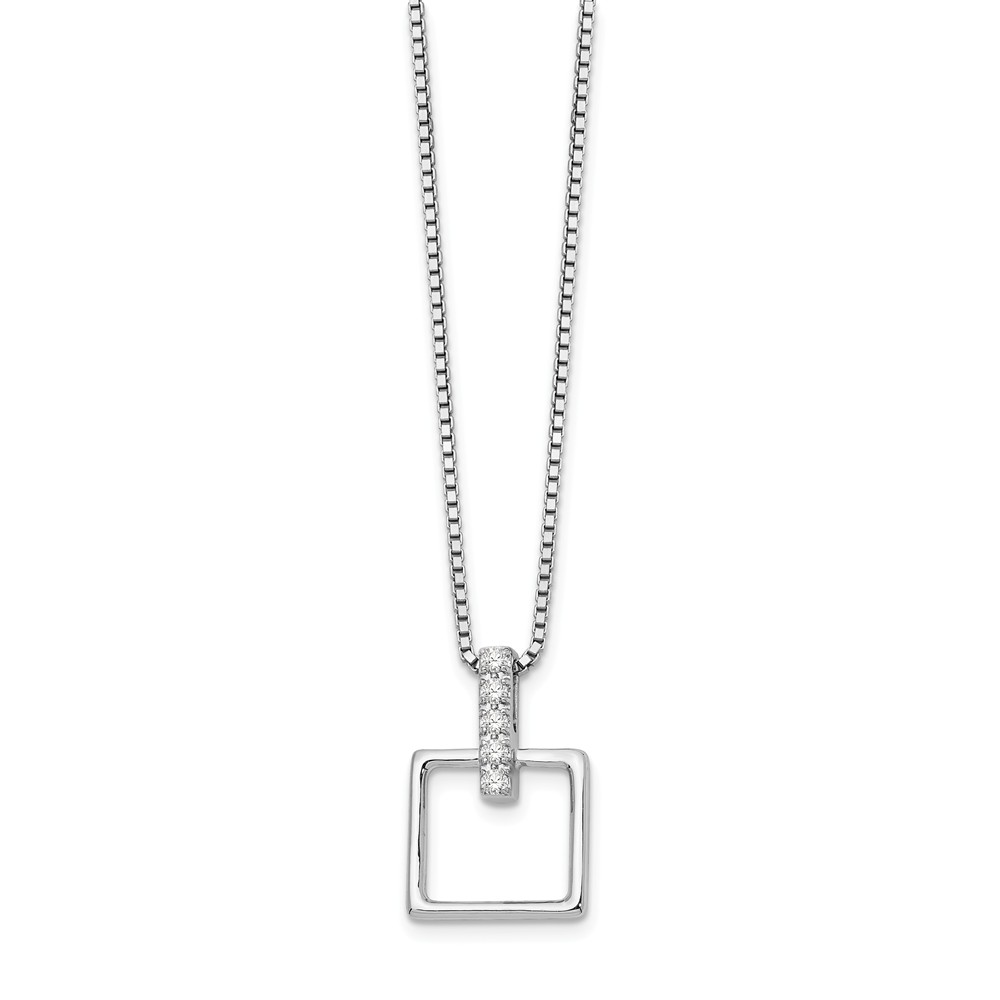 Qw204-18 18 In. Sterling Silver 0.05 Ct Diamond Necklace - Polished