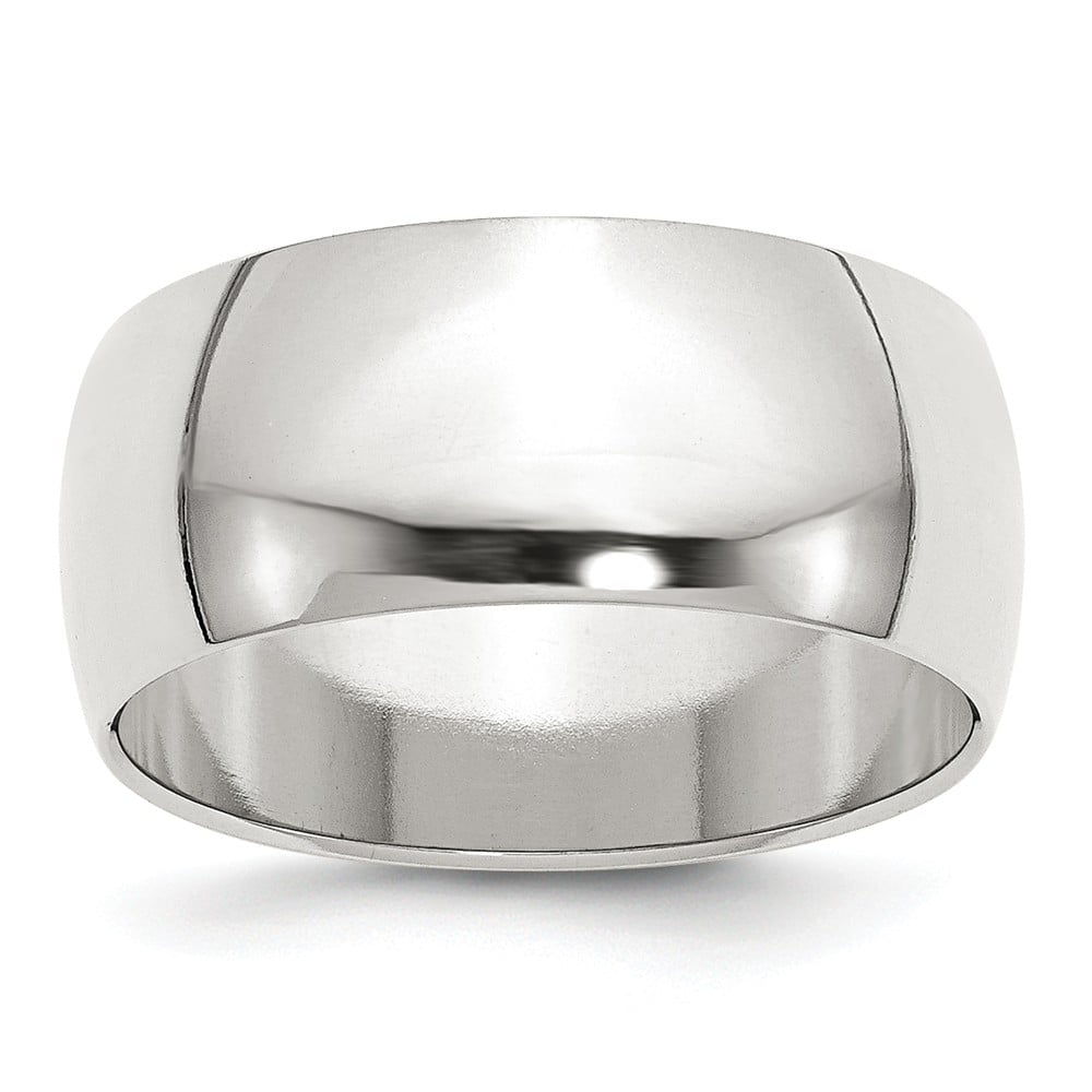 Qwh090-7.5 9 Mm Sterling Silver Half-round Band, Polished - Size 7.5