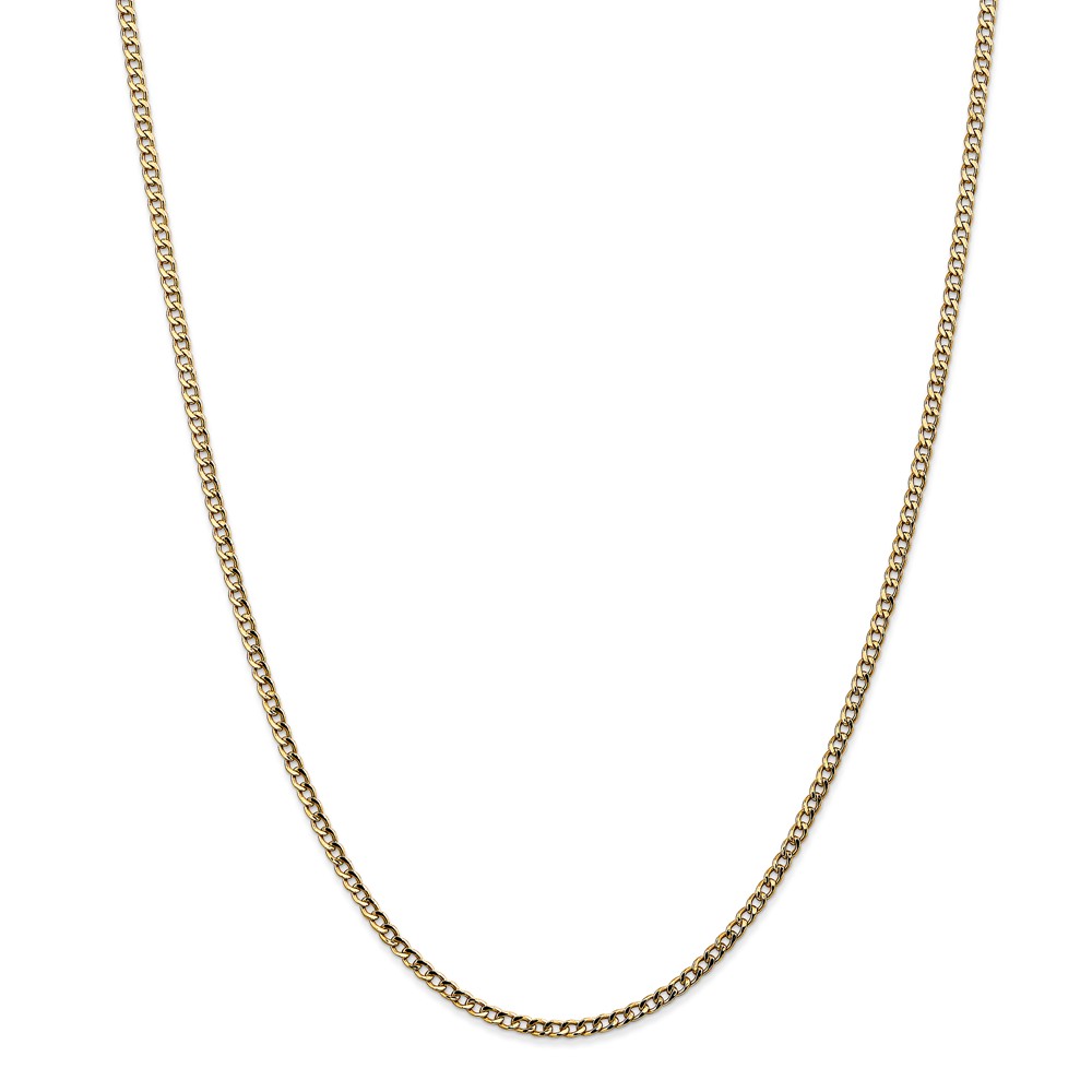Bc124-20 2.5 Mm X 20 In. 14k Yellow Gold Semi-solid Curb Link Chain