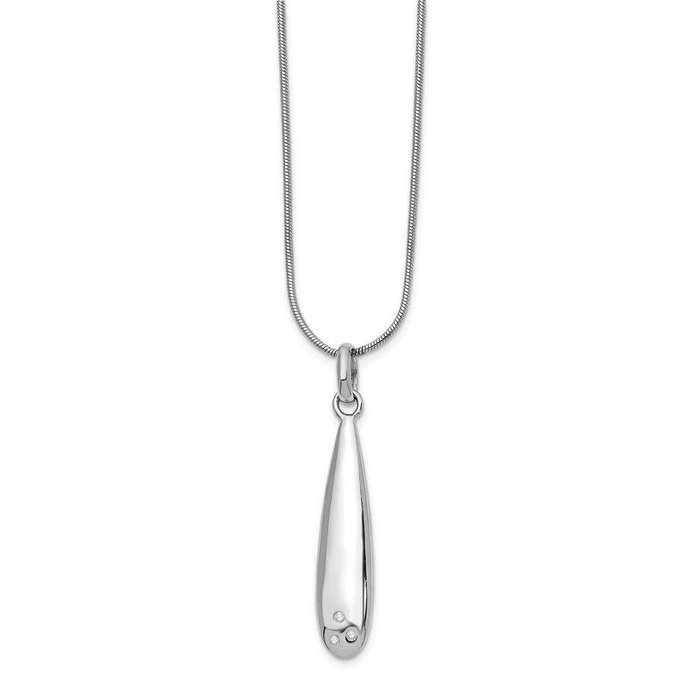 Qw279-18 18 In. Sterling Silver 0.03 Ct Diamond Necklace - Polished