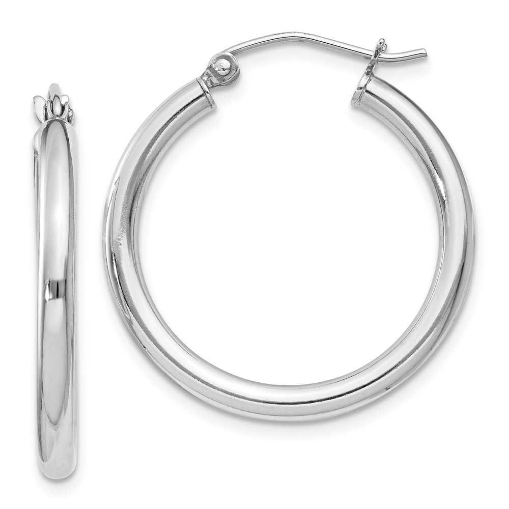 Reflection Beads Qe4385 2.5 Mm Sterling Silver Rhodium-plated Round Hoop Earrings - Polished