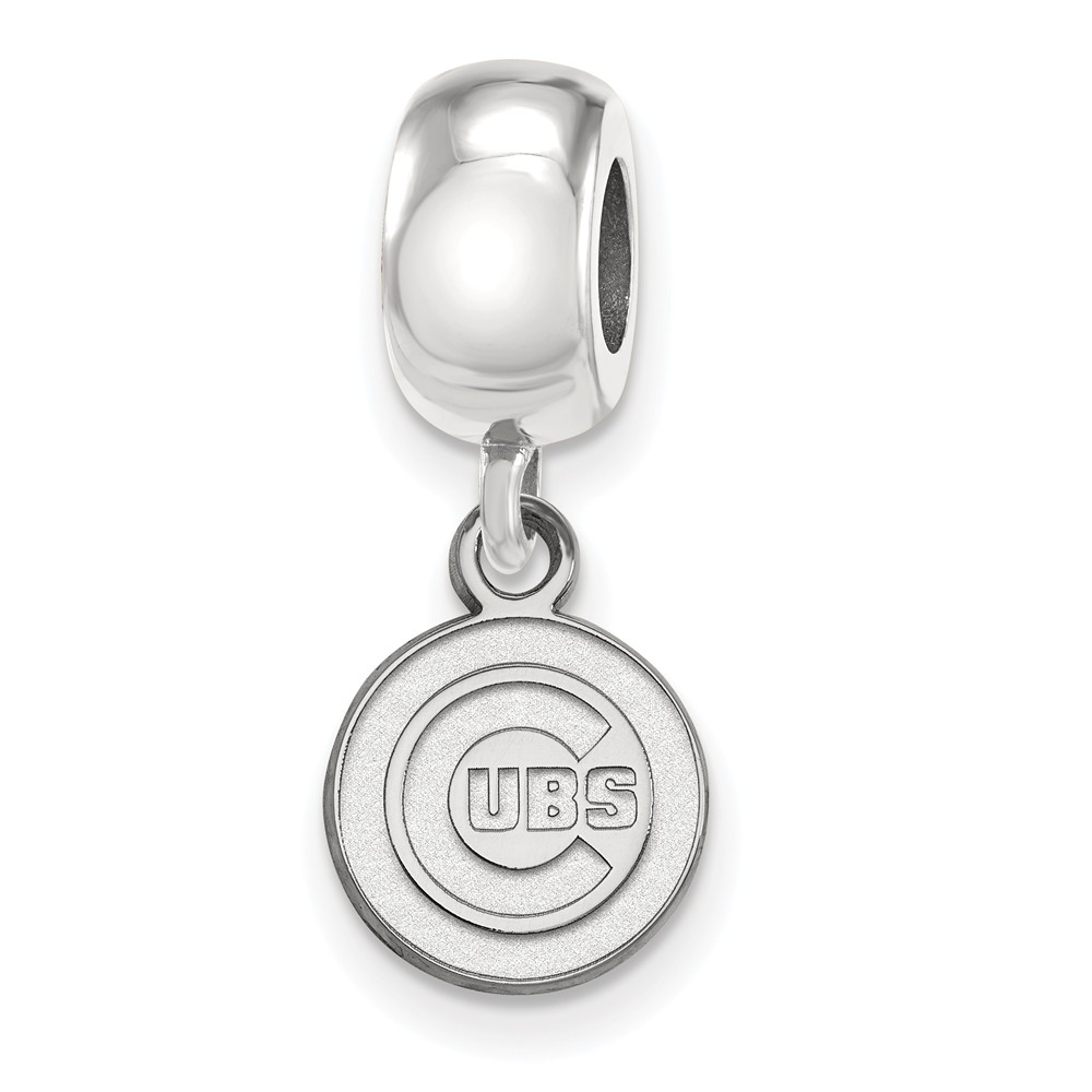 Ss013cub Sterling Silver Rhodium Plated Mlb Chicago Cubs Extra Small Dangle Bead - Polished