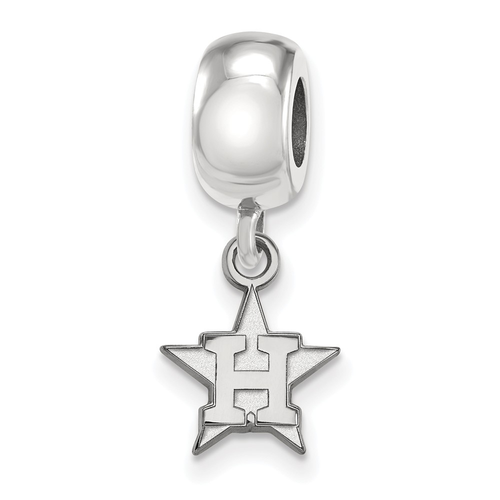 Ss015ast Sterling Silver Rhodium Plated Mlb Houston Astros Extra Small Dangle Bead - Polished
