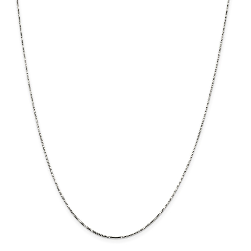 Qsn020rh-18 18 In. X 0.8 Mm Sterling Silver Rhodium-plated Round 2 In. Extender Snake Chain - Polished