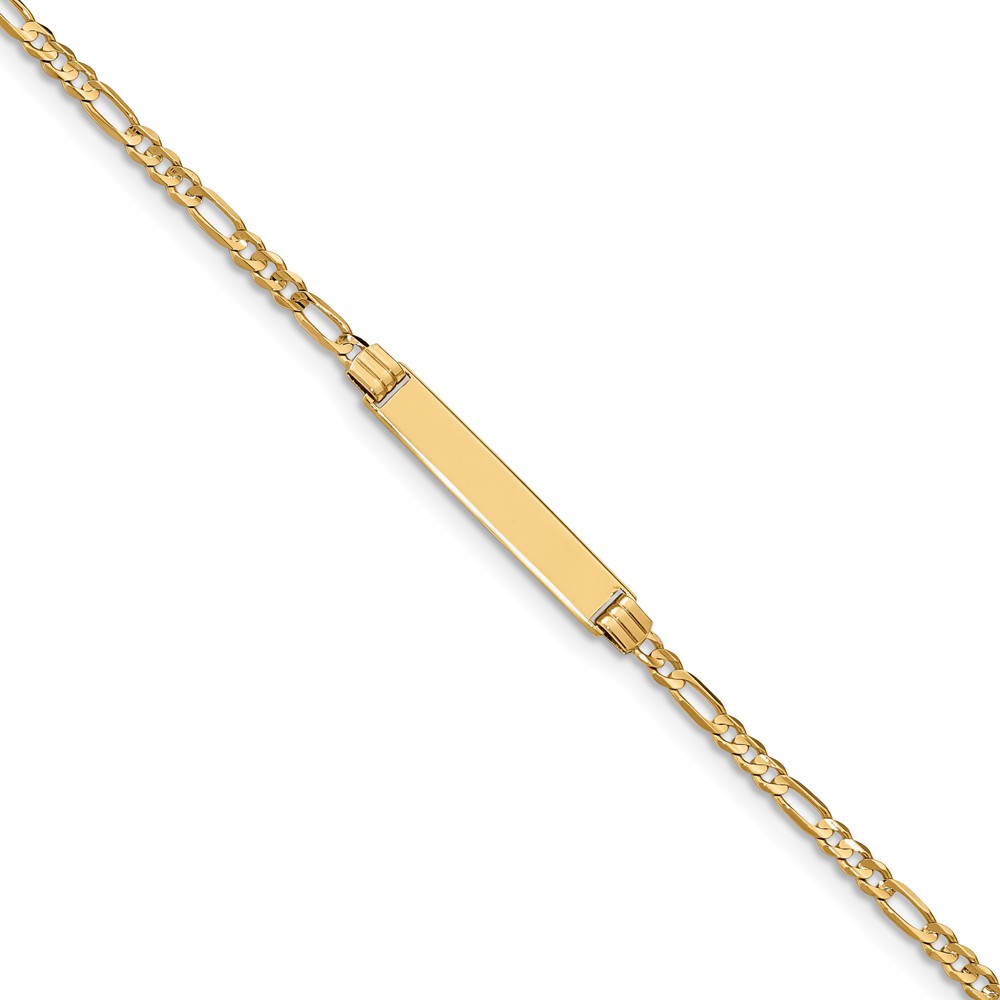 Bid48-6 5 Mm X 6 In. 14k Yellow Gold Figaro Link Child Id Bracelet