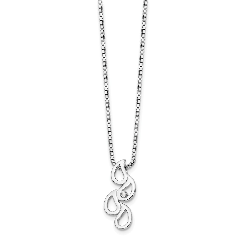 Qw393-18 18 In. Sterling Silver Diamond Post Slide Pendant - Polished