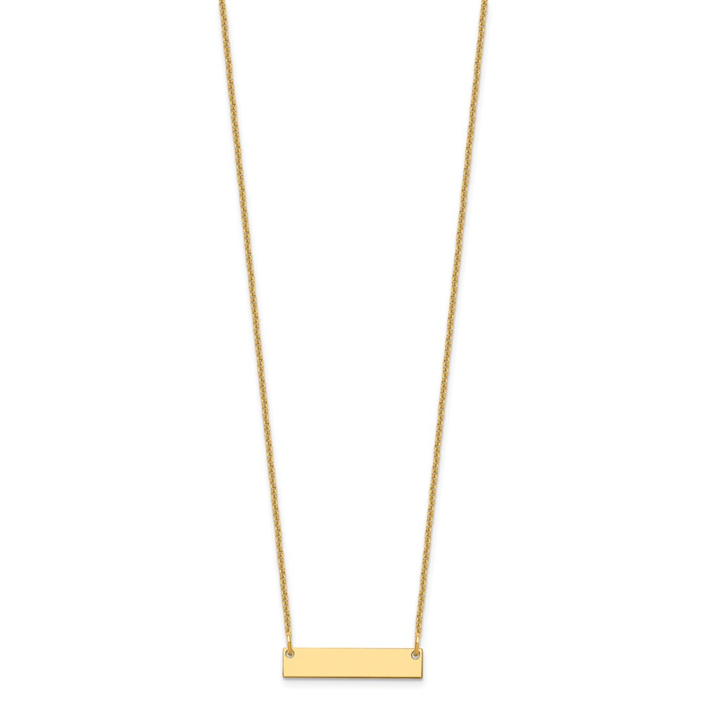 Picture of Finest Gold XNA1197Y 18 in. x 25 mm 14K Polished Blank Bar Necklace  Yellow - Small