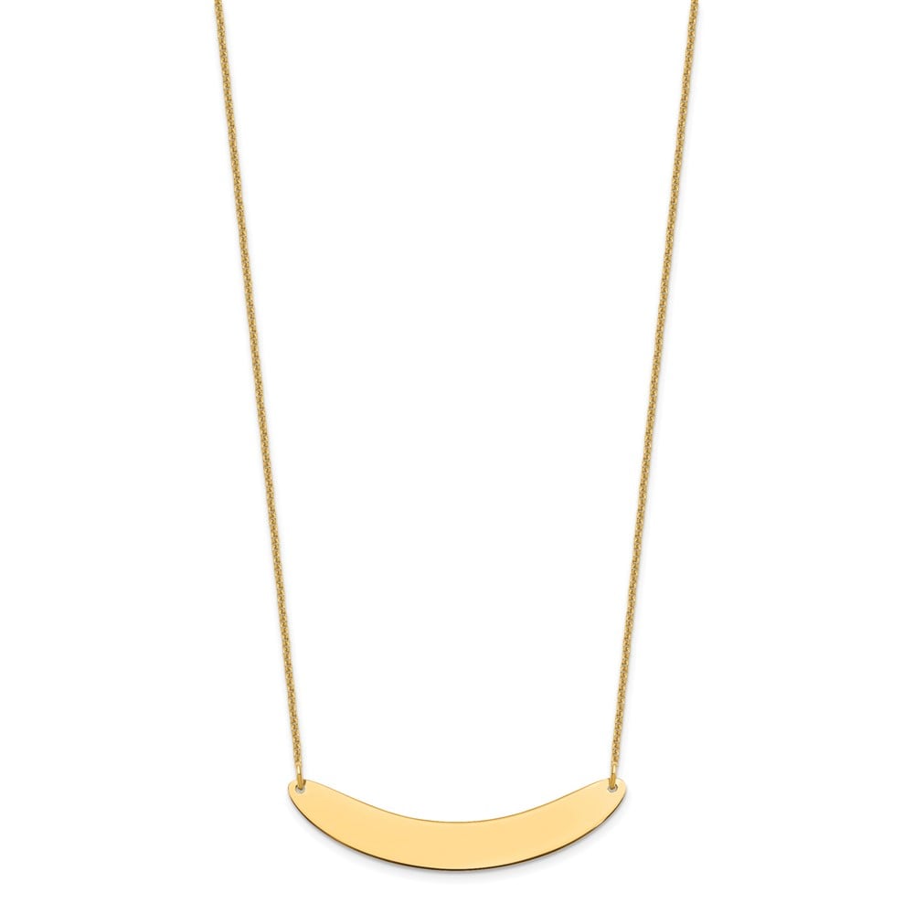 Picture of Finest Gold XNA1206Y 18 in. x 40 mm 14K Medium Polished Curved Blank Bar Necklace  Yellow