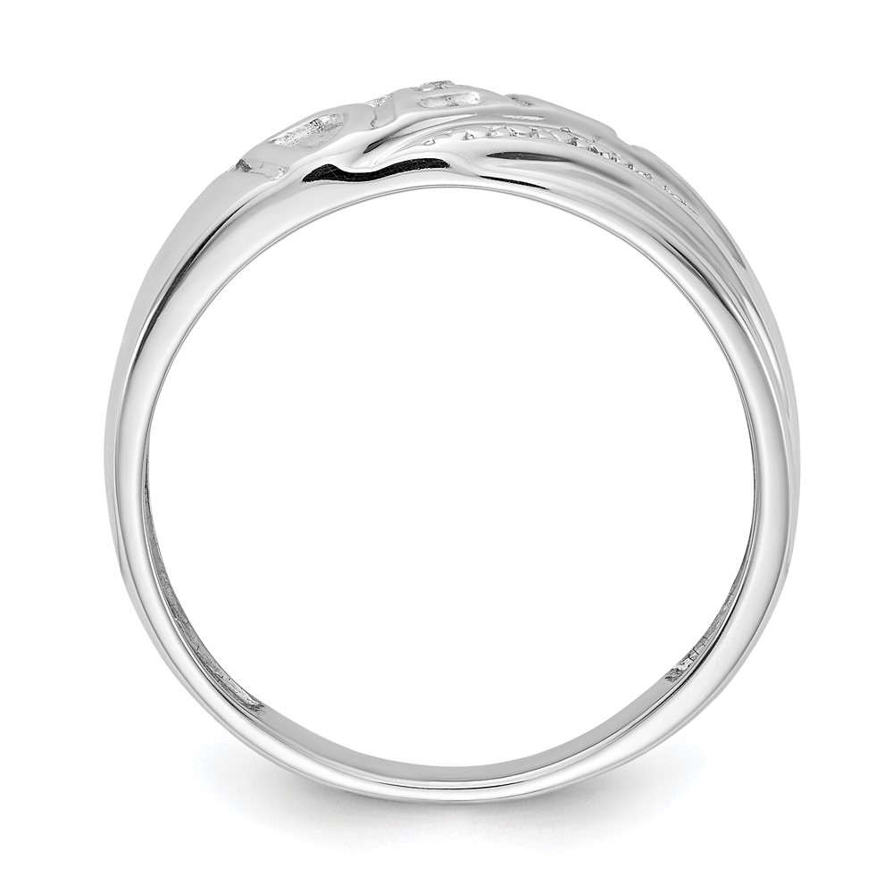 Picture of Finest Gold 14K White Gold Mens Dad Ring Mounting - Size 10