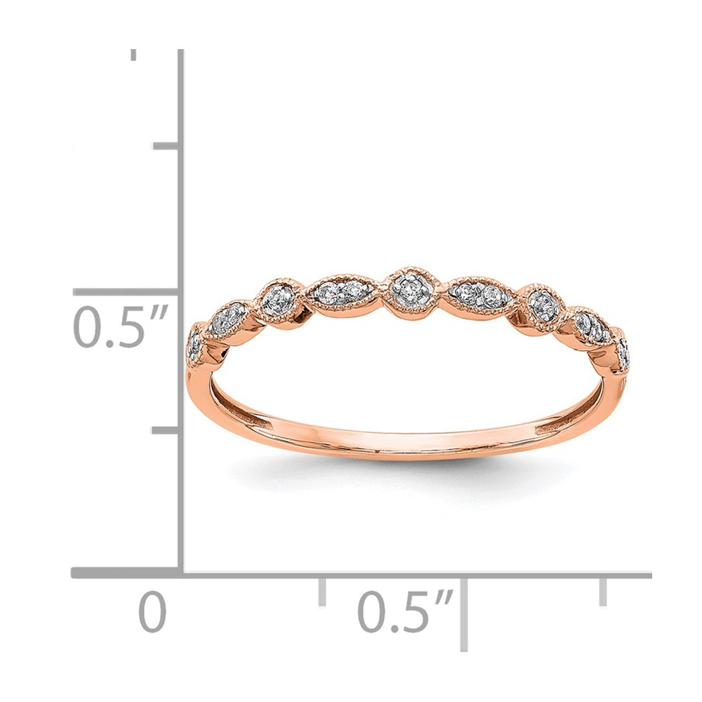 Picture of Finest Gold 14K Rose Gold Diamond Fancy Band - Size 6.75