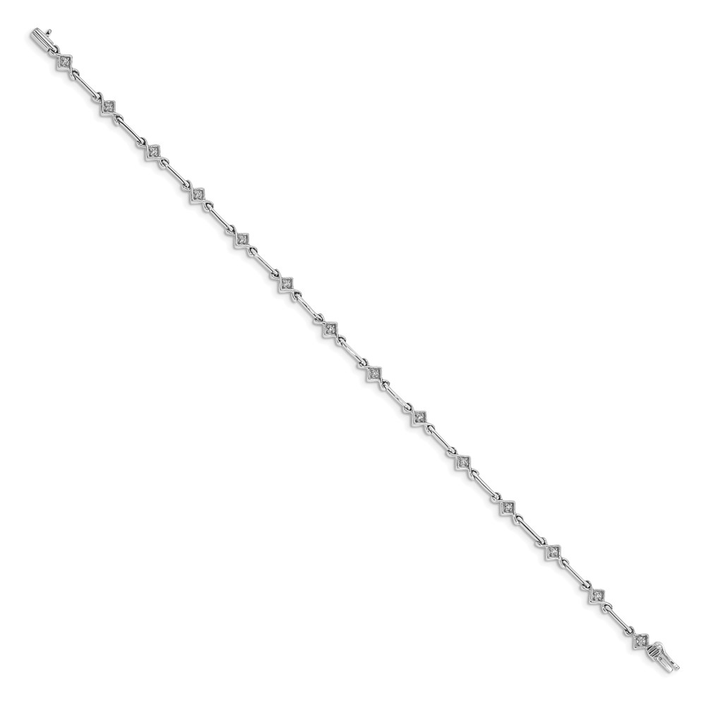 Picture of Finest Gold 14K White Gold Diamond 7.5 in. Link Bracelet