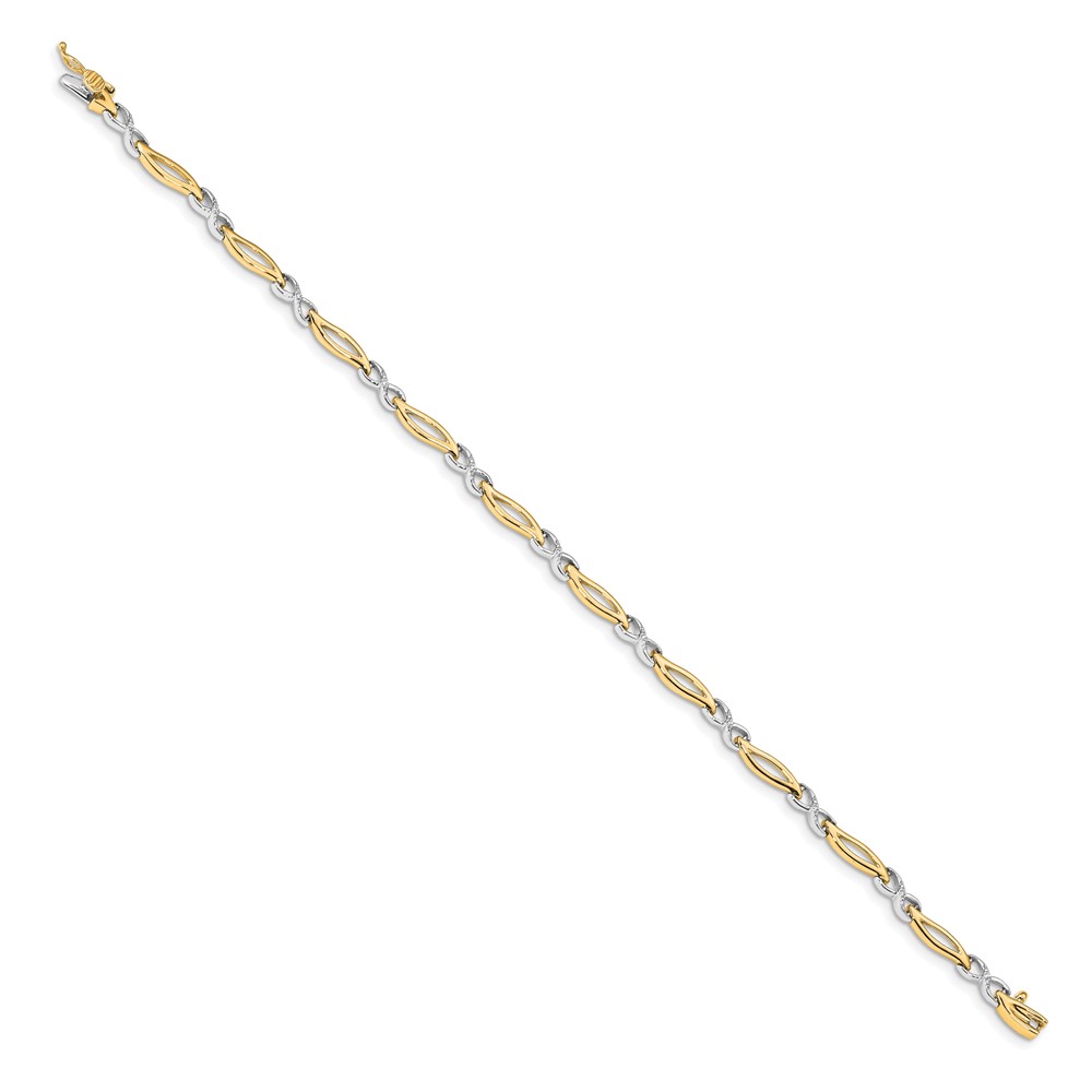 Picture of Finest Gold 14K Two-Tone Diamond Infinity 7 in. Link Bracelet