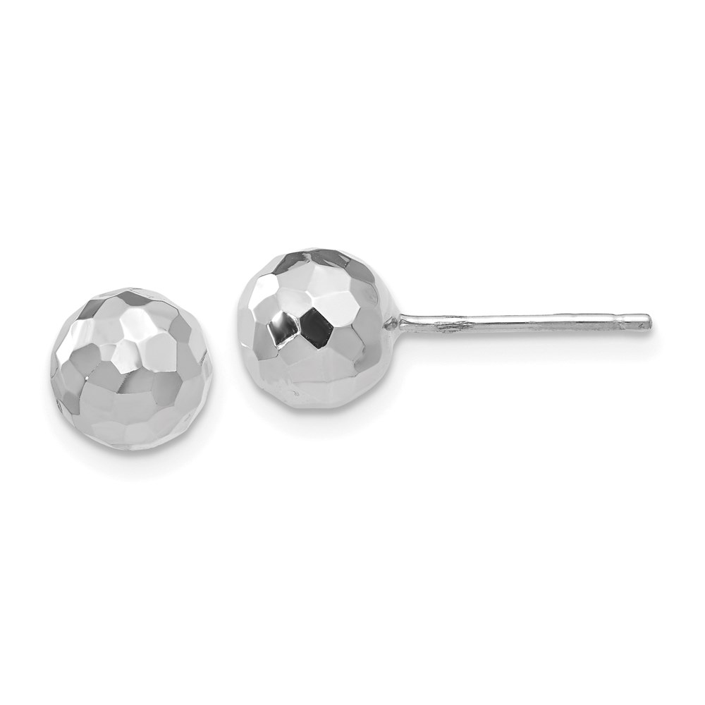 UPC 740702383383 product image for 14K White Gold Polished Diamond-Cut 7MM Ball Post Earrings | upcitemdb.com