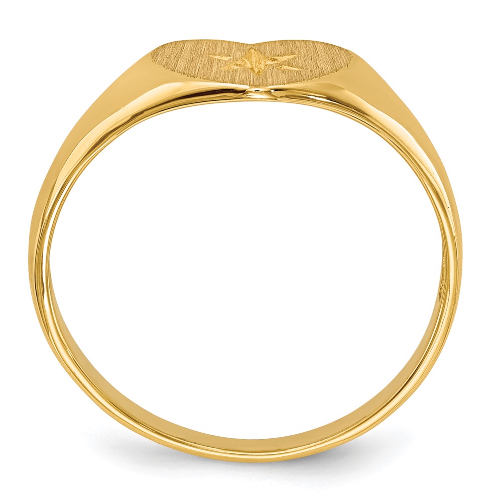 Picture of Finest Gold 14K Yellow Gold 0.01CT Diamond 7 x 10 mm Open Back Heart Signet Ring Mounting - Size 6