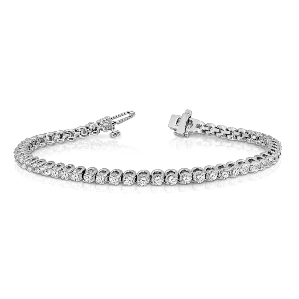 Picture of Finest Gold 14K White Gold 2.7 mm Round 2-Prong Diamond Bracelet Mounting