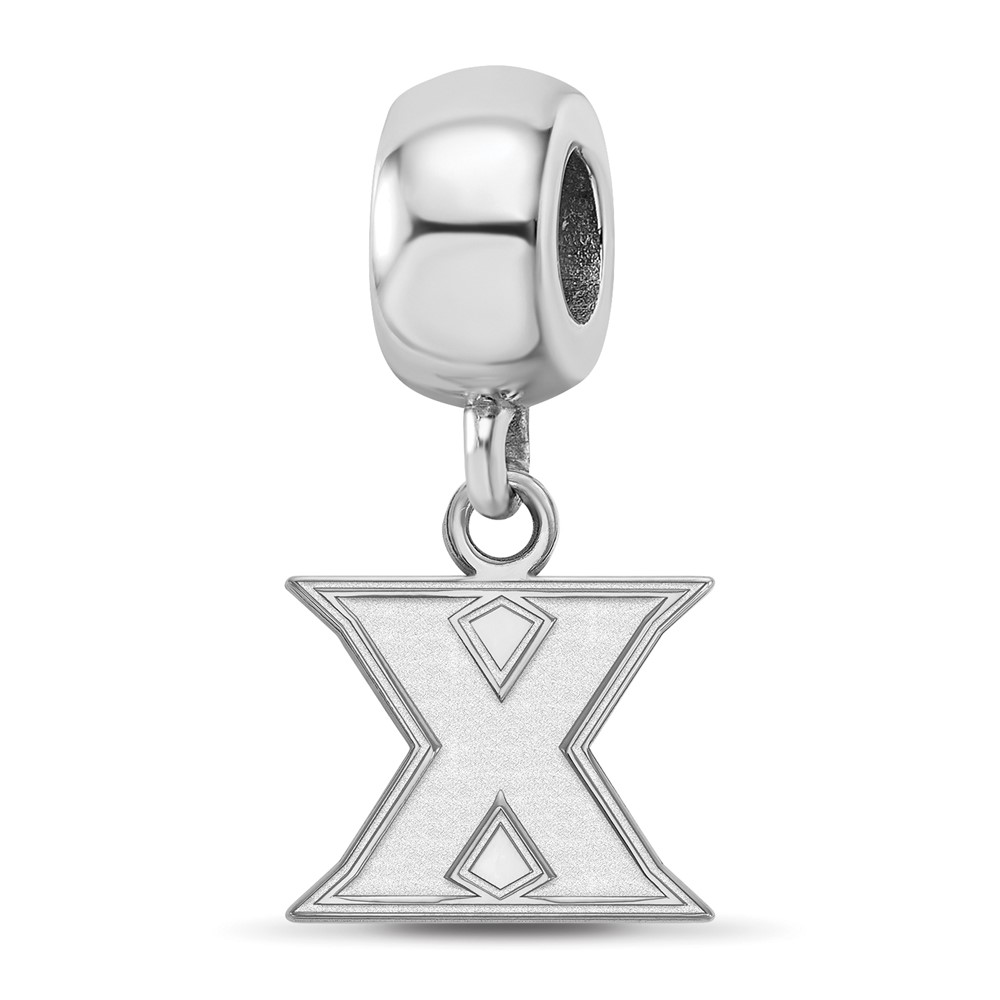 Sterling Silver Rhodium-Plated Logo Art Xavier University Bead Charm Xs Dangle