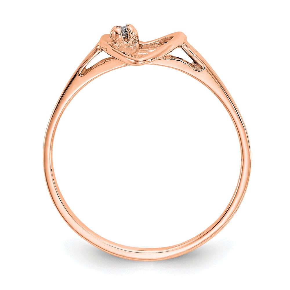 Picture of Finest Gold 0.02ct 14K Rose Gold Polished Diamond Heart Ring Mounting