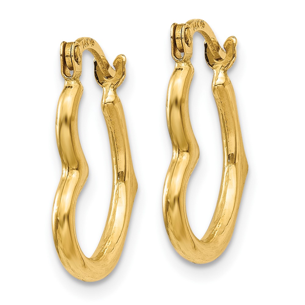 Picture of Finest Gold 10K Yellow Gold Heart Shaped Hollow Hoop Earrings
