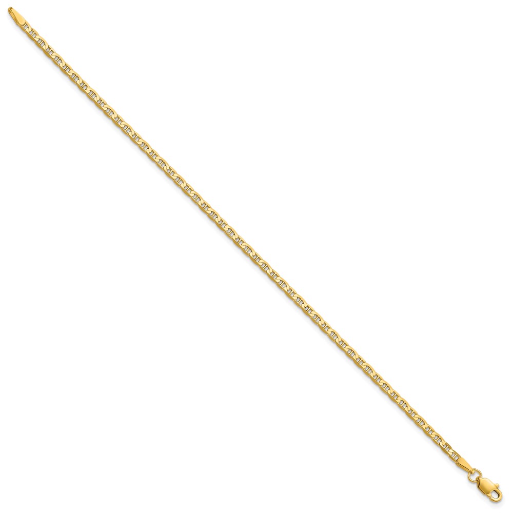 Picture of Finest Gold 10K Yellow Gold 10 in. 2.4 mm Flat Anchor Chain Anklet