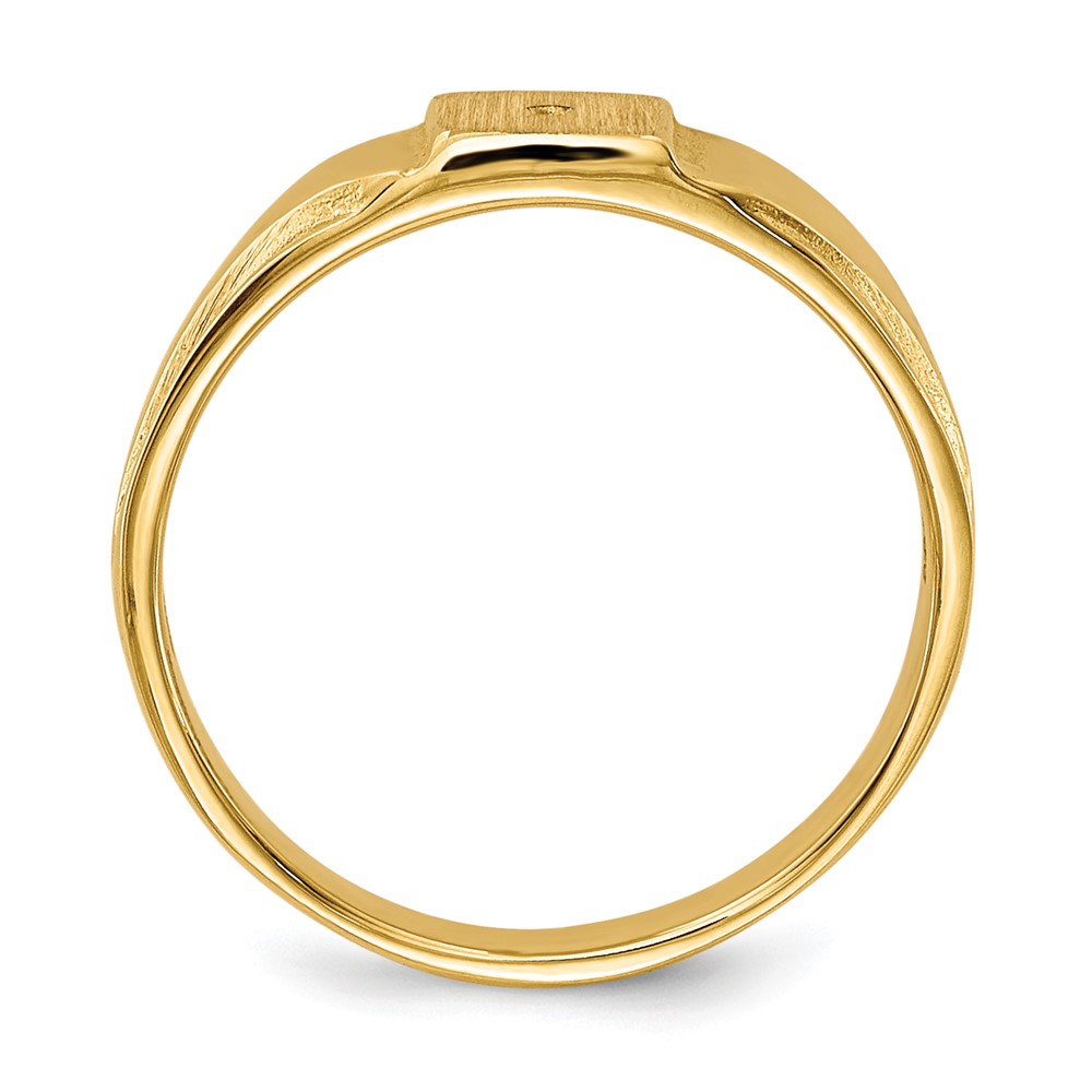 Picture of Finest Gold 14K Yellow Gold Childs 4.5 x 4.5 mm Closed Back Diamond Ring Mounting - Size 3