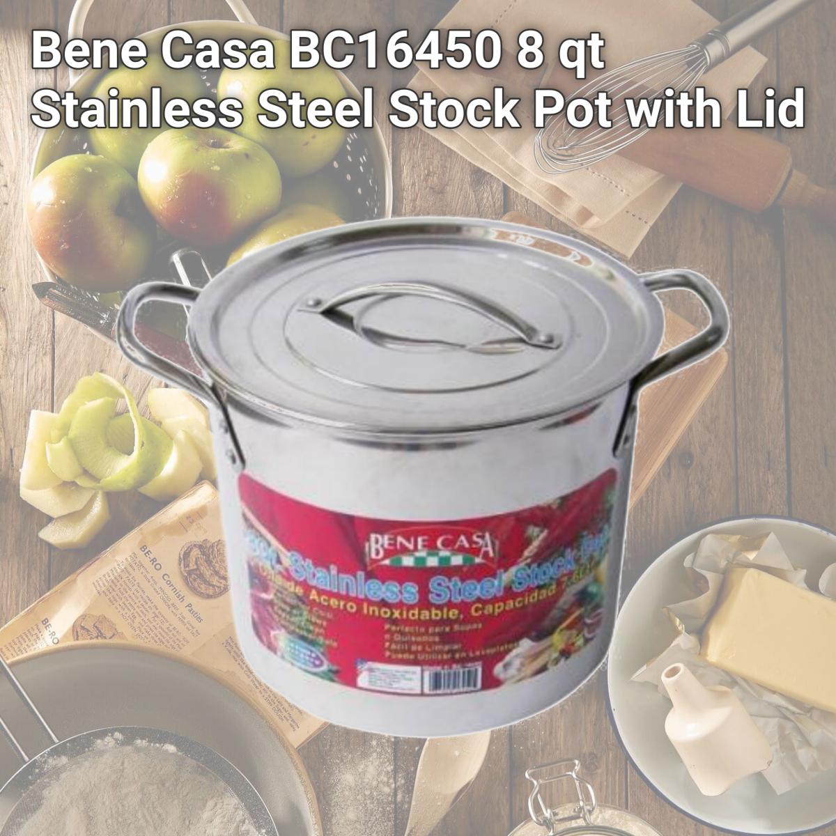 Picture of Bene Casa BC16450 8 qt Stainless Steel Stock Pot with Lid