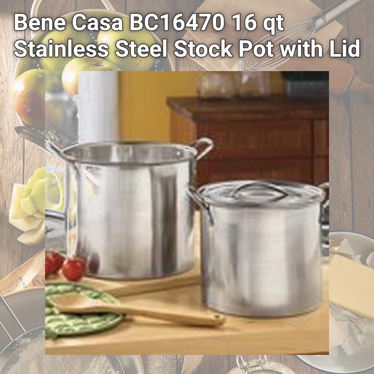 Picture of Bene Casa BC16470 16 qt Stainless Steel Stock Pot with Lid