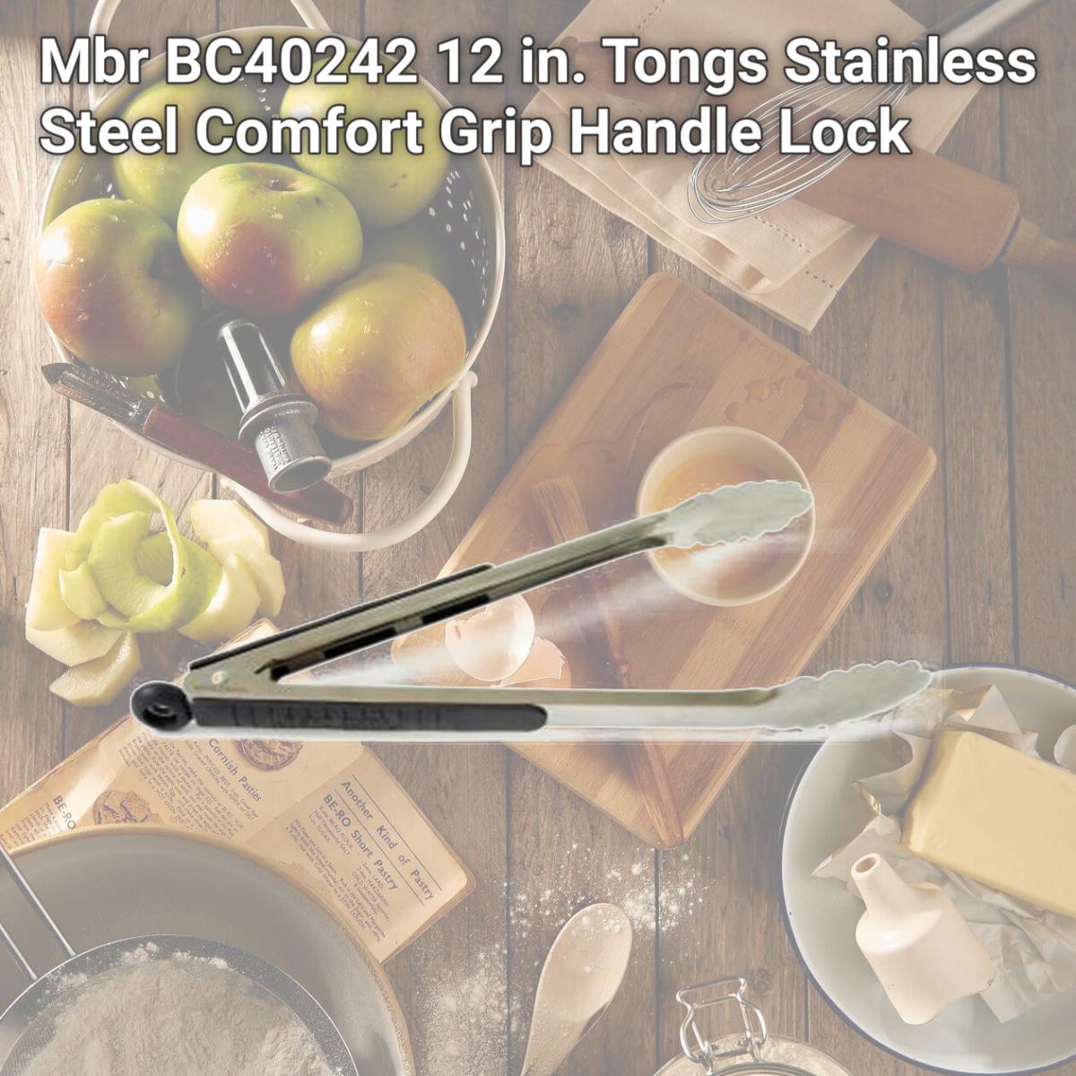 Picture of Mbr BC40242 12 in. Tongs Stainless Steel Comfort Grip Handle Lock