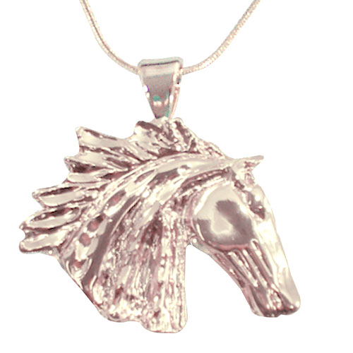 160117p Wind Spirit Horse Pendant, Platinum Plated