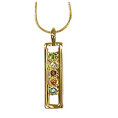 246101g Colored Crystal Pendant, Gold Plated
