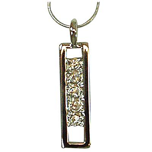 246101cp Clear Crystal Pendant, Platinum Plated