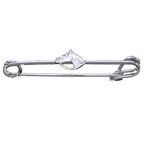 246082p Plain Stock Pin With Horse Head, Platinum Plated