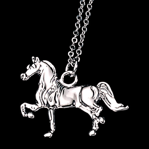 160135p Show Horse Pendant, Platinum Plated