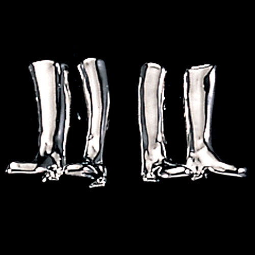 246086p Riding Boot Earrings, Platinum Plated
