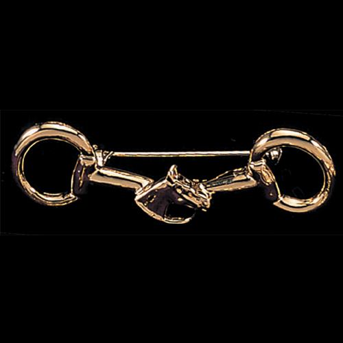 246066p Snaffle Bit With Horse Head Stock Pin, Platinum Plated