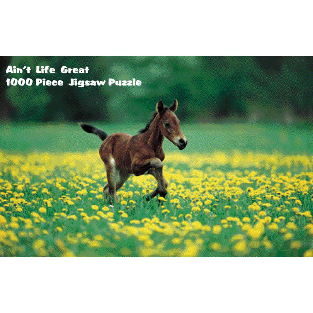 600140 28.8 X 20.25 In. Puzzles - Foal In Flowers