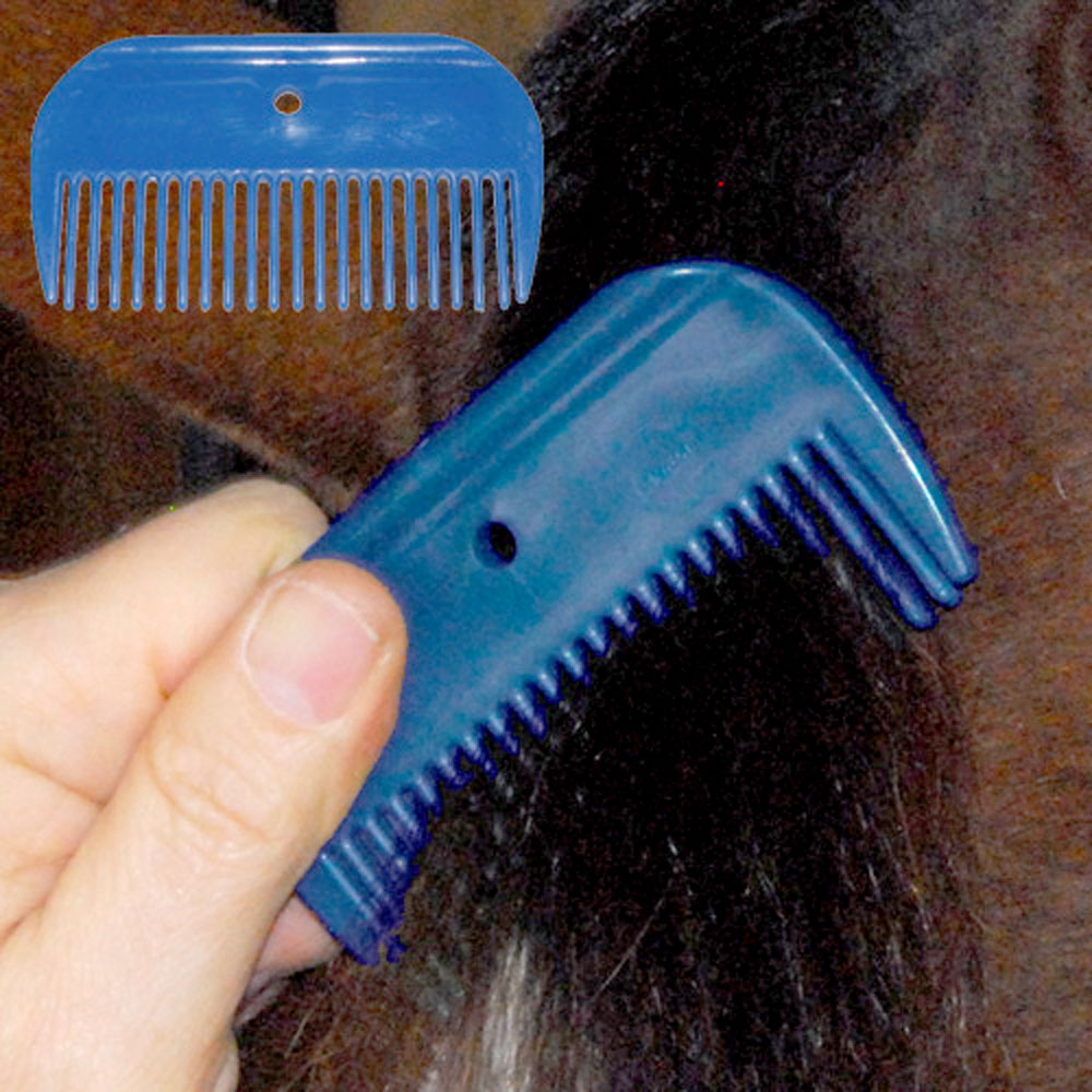 112243 3.5 In. Small Plastic Mane Comb, Blue
