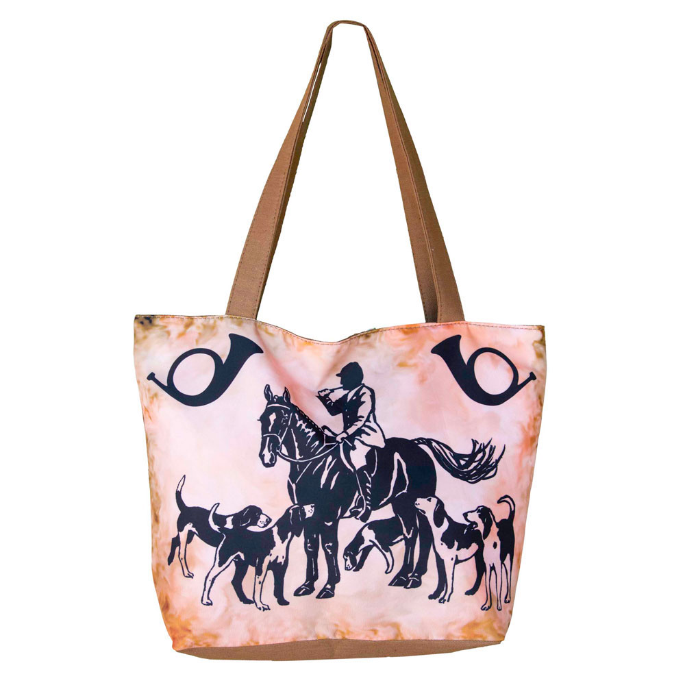 Winners Outer Wear Whb004 17.5 In. All Around Canvas Tote Bag By Fox Hunter - Peach With Hunter Brown