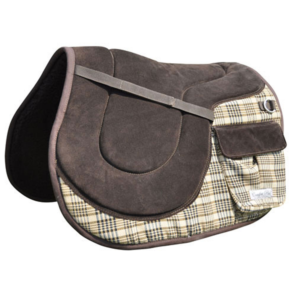 158193 English Trail Saddle Pad With Pockets & Suede Leather Seat