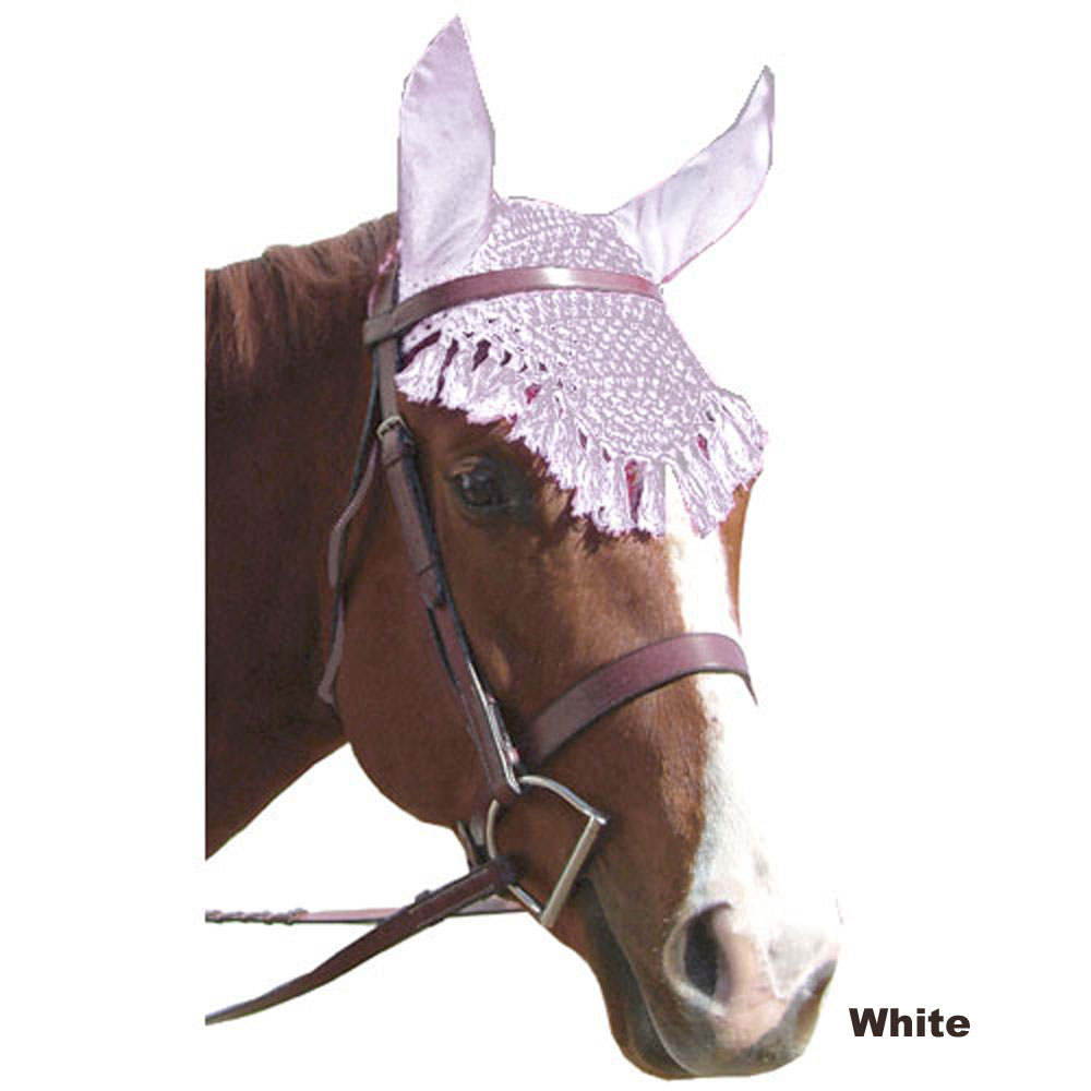 137810os Fancy Fly Veils For Large Over Horses, White - Large